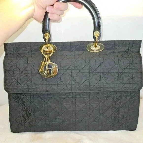 Dior Black Cannage Nylon Large 2-Way Satchel - Picture 16 of 16